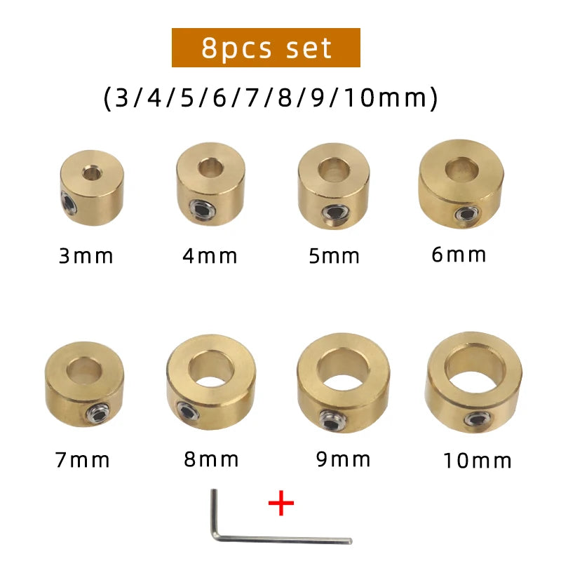 Brass Drill Depth Stop Collars 3-12mm with Hex Wrench for Woodworking - image 22