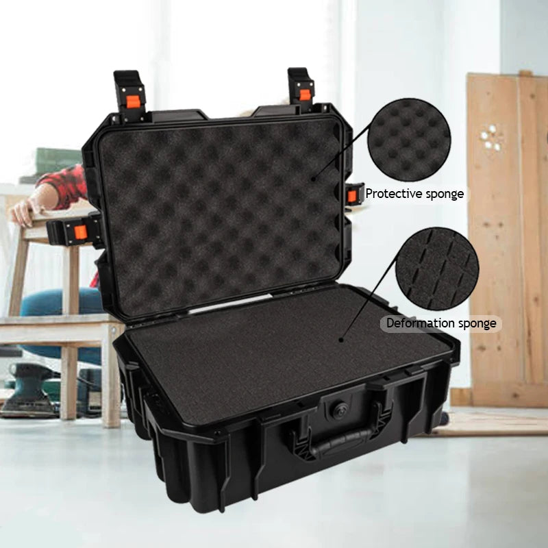 Large Tool Box ABS Waterproof Hard Carry Case Tool Box Pelican Hard Case Safety Instrument Tool Box on Wheels Tool Box Trolley