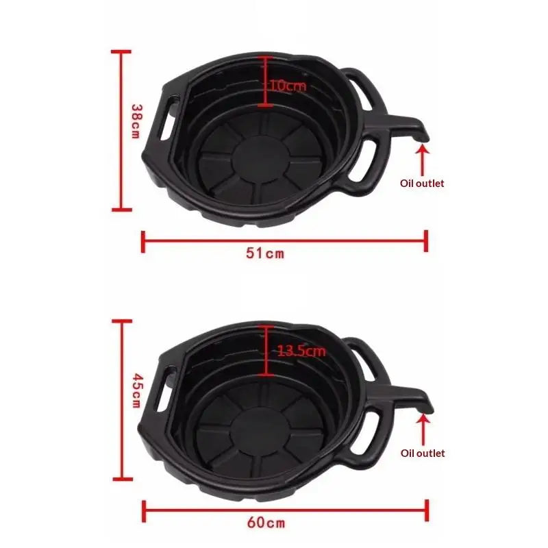 1Pcs Car Maintenance And Repairing Oil Collect Basin 10L/15L Oil Drain Pan Waste Engine Oil Collector Oil Drip Tray With Handles