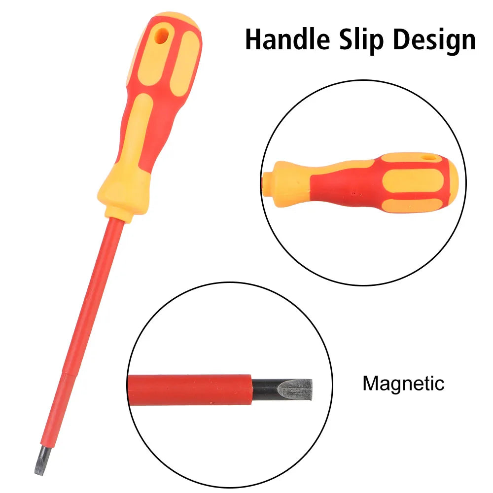 Electrician Magnetic Insulated Screwdriver Set - Phillips & Slotted - image 8