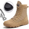 Men's Steel Toe Boots Outdoor Tactical Hiking Desert Boots Men Stab-proof Smashing Work Safty Shoes Wear Protection Shoes