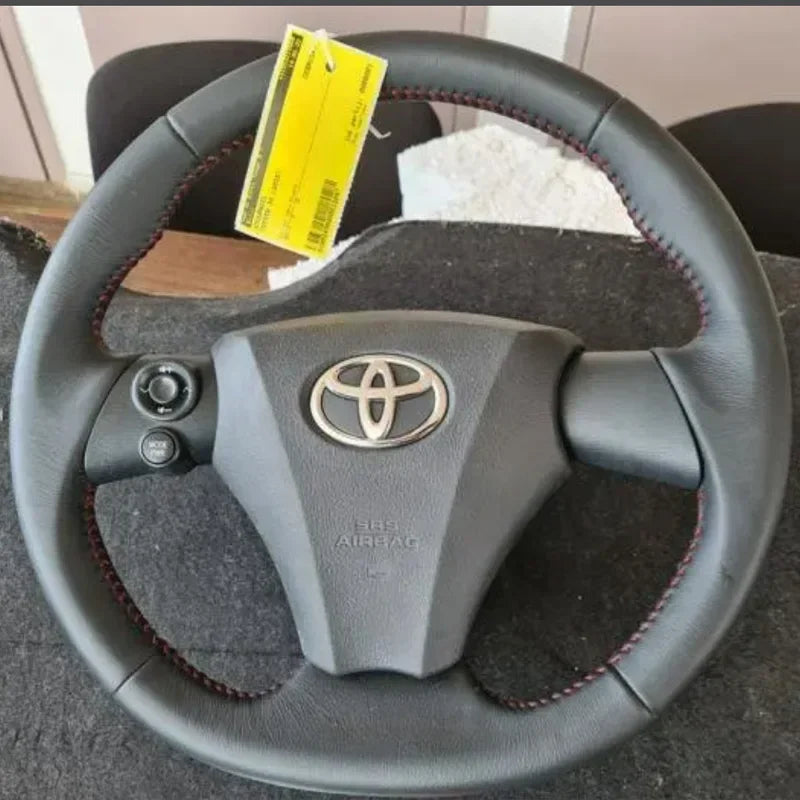 Custom Leather Steering Wheel Cover for Toyota iQ (2009-2013)