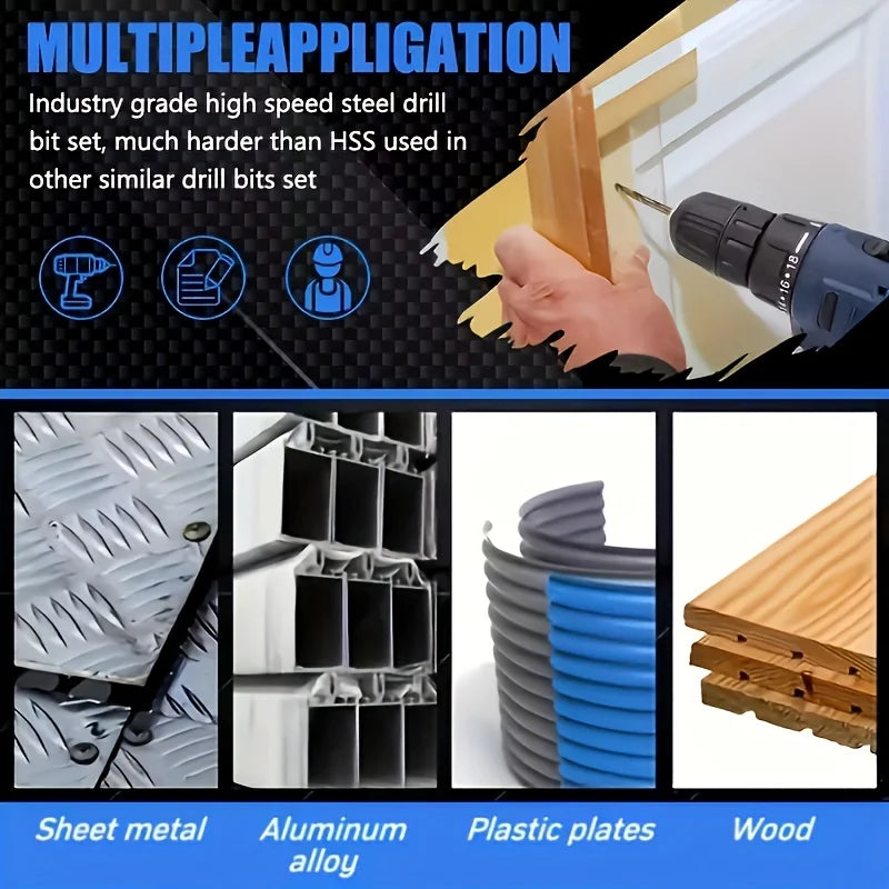 [Drill Bit Set] 100pcs Titanium-Coated Twist Drill Bit Set 1-3Mm Small Drill Bit Electric Drill Drilling Set Woodworking