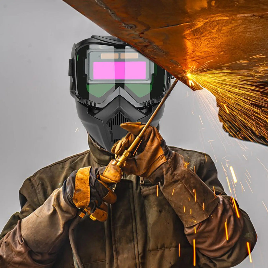 Welding Helmet Auto Darkening Breathable Welding Protector Welder Face Protector Soldering Protective Hood for Polishing
