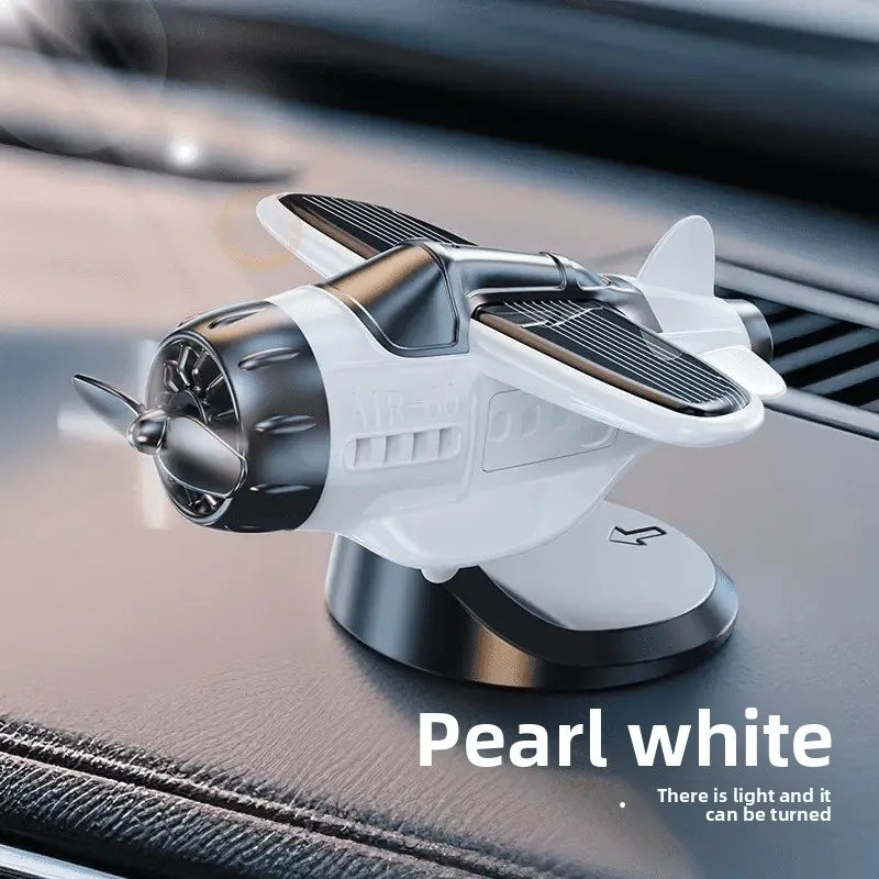 Solar Powered Rotating Airplane Car Ornament - Dashboard Decor - image 7