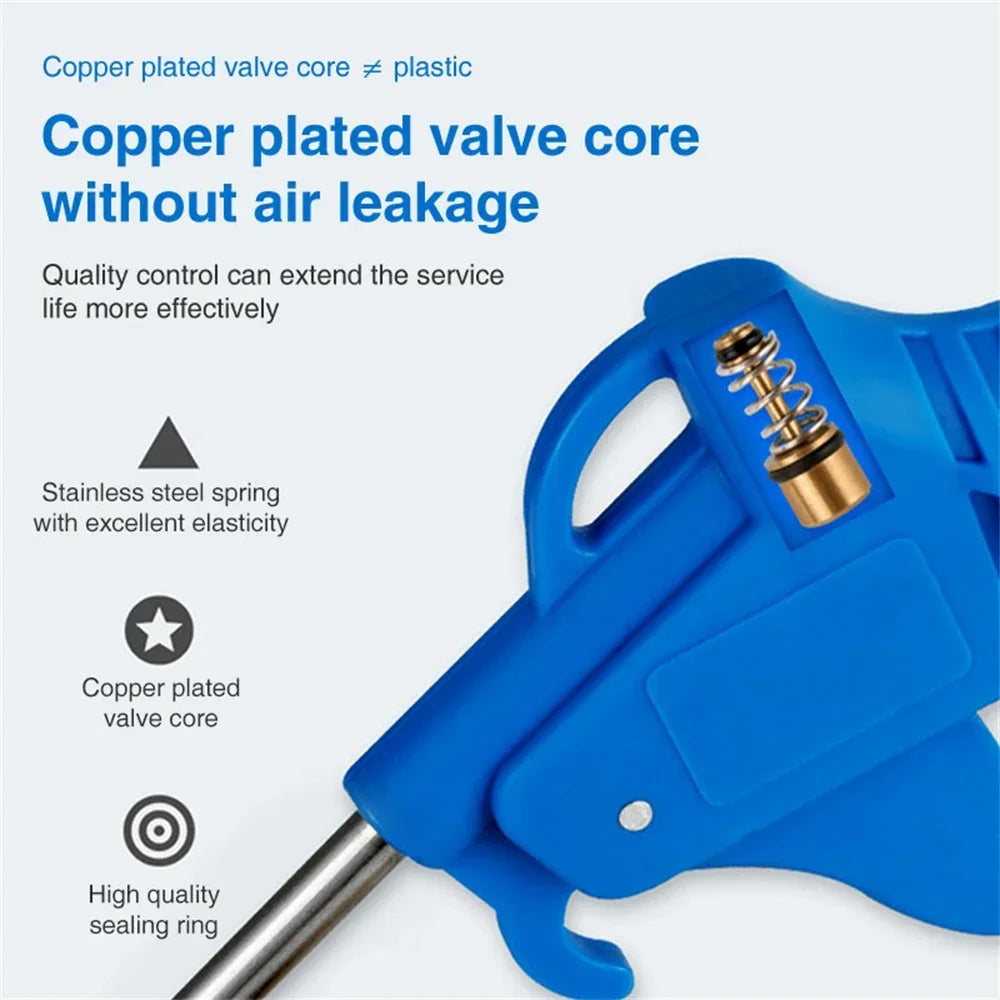 Air Blow Gun Dust Blower Cleaning Nozzle Pneumatic Cleaning Tool with Hose Suitable for Compressor Air Blow Gun