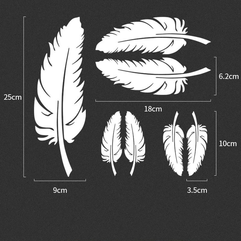 Reflective Feather and Leaf Car Stickers, Scratch Cover Decals - view 2