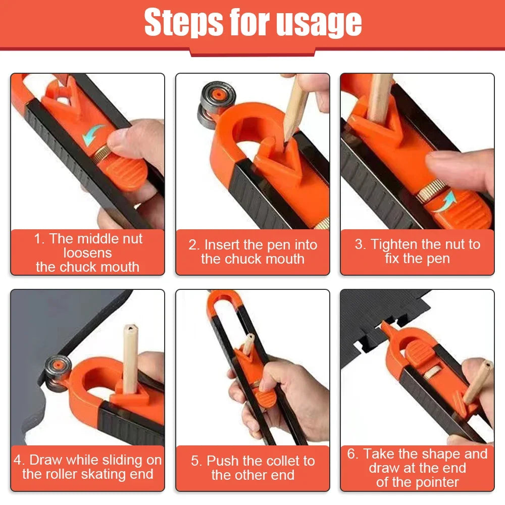 Carpenter square and bore gauge set, measuring tools for woodwork, metal and tiling