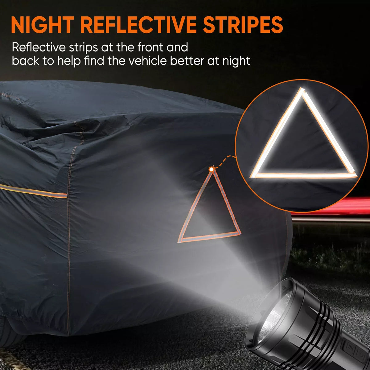 Black Sedan Car Cover with Wheel Straps, XL and XXL