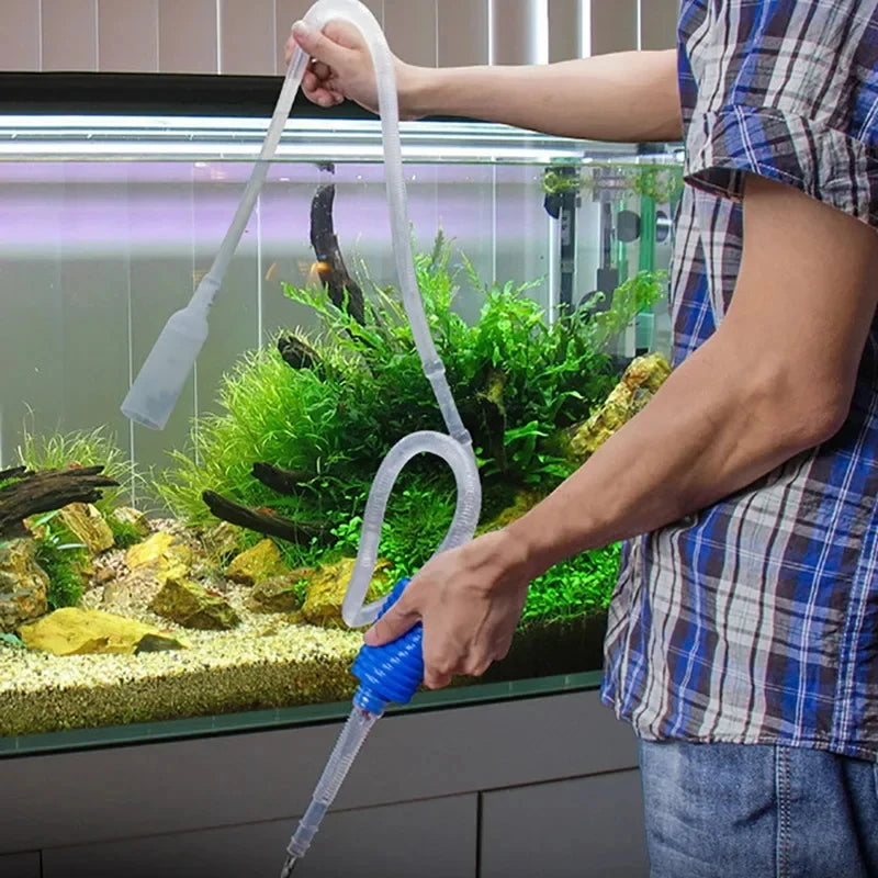 1Pcs Aquarium Siphon Fish Tank Syphon Vacuum Gravel Water Filter Cleaner Siphon Pump Manual Cleaner ChangerSafe Vacuum
