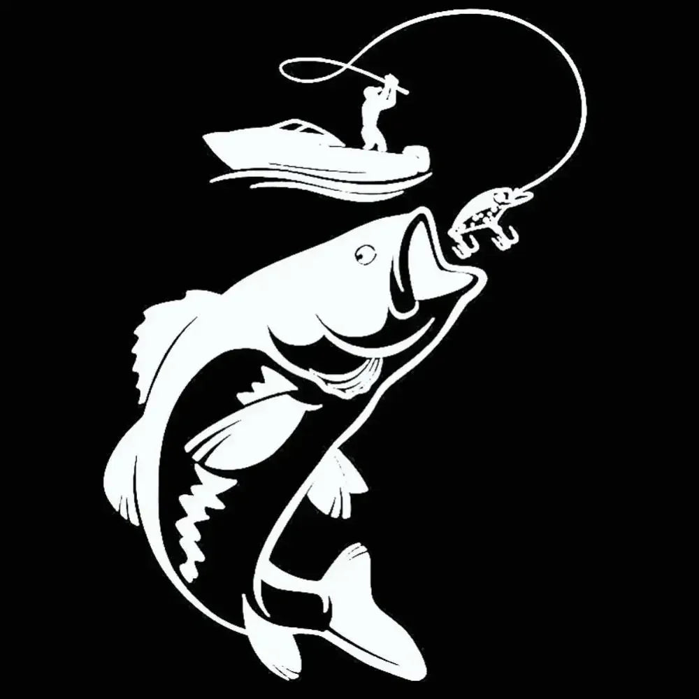 Fishing Theme Vinyl Decal Sticker for Car or Boat
