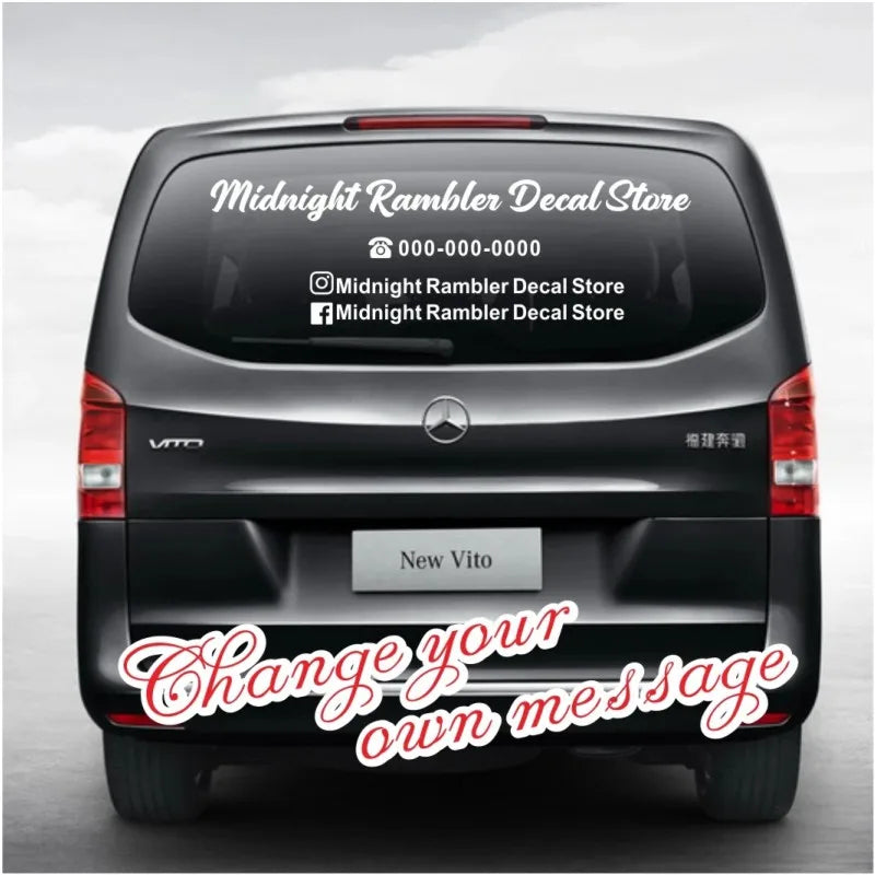 Custom Business Social Media Vinyl Car Decal