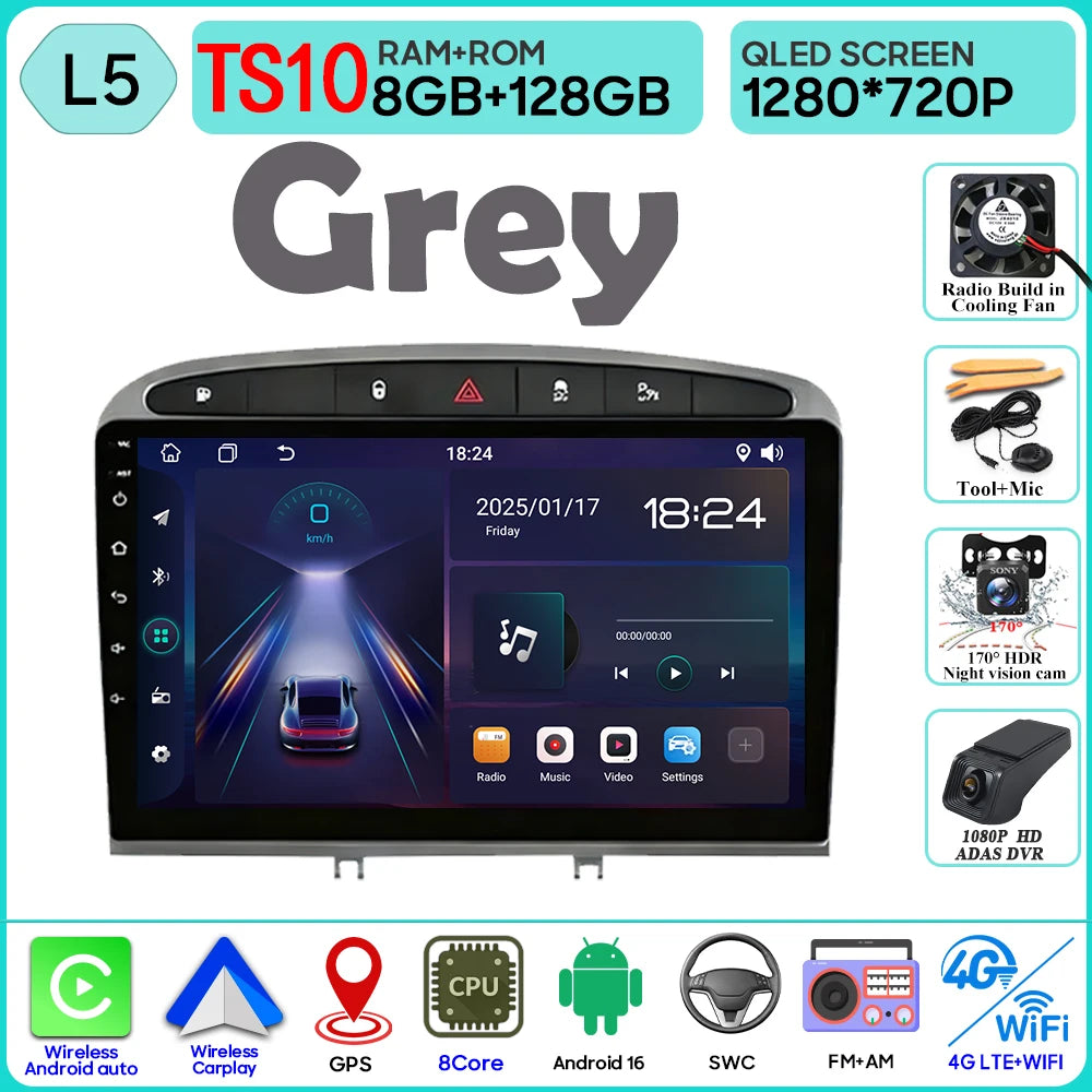 9" Android Car Radio for Peugeot 408/308 with Wireless CarPlay - image 10
