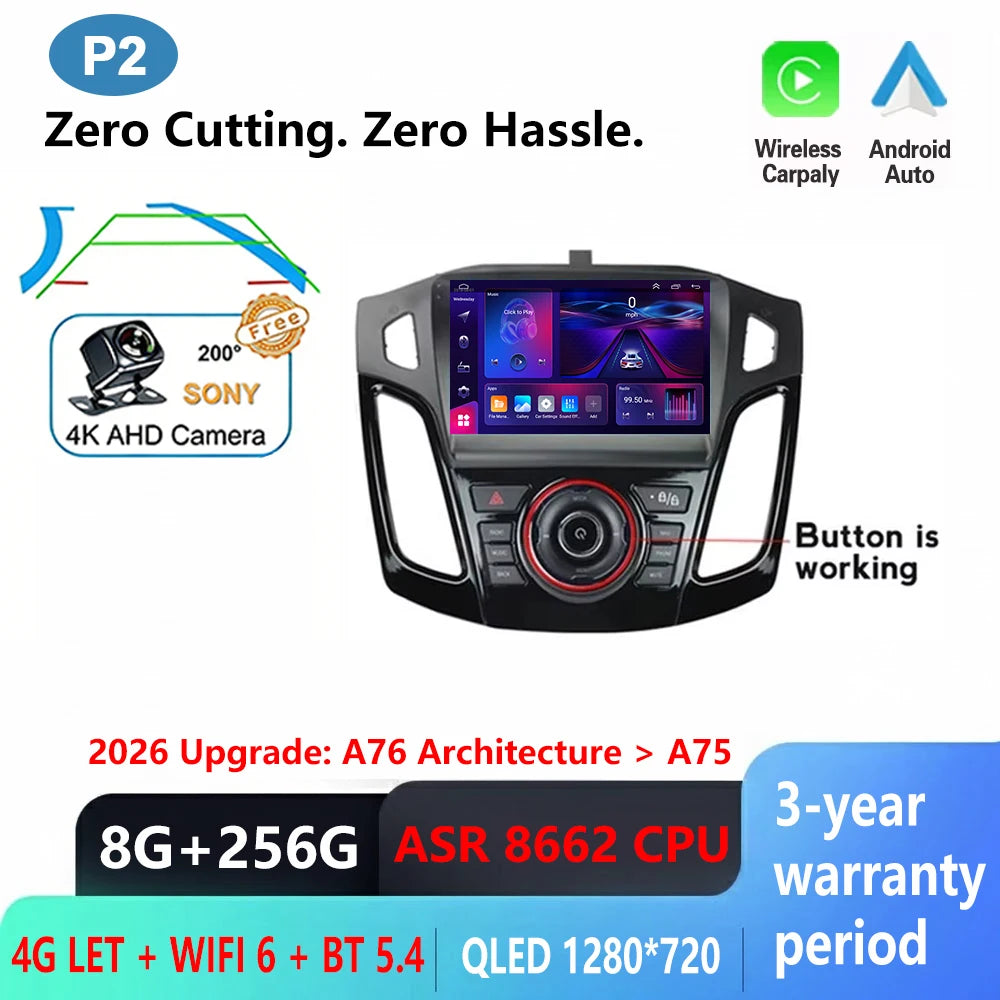 Ford Focus 3 Android Car Stereo with GPS, CarPlay & 9" Touchscreen - image 16