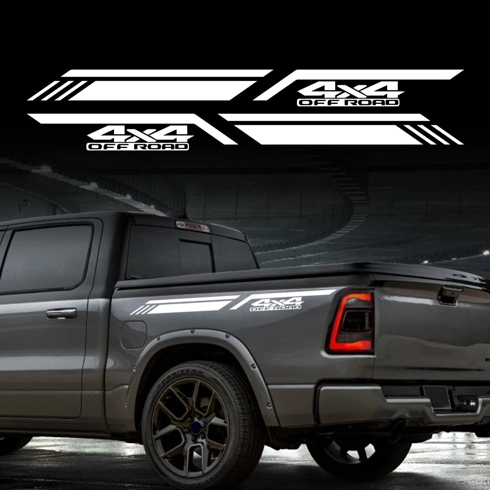 4x4 Off Road Side Stripe Vinyl Decals for Pickup Truck, 120 x 10 cm