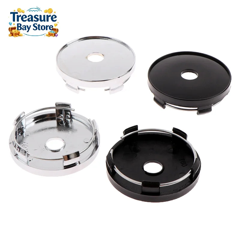 4-Piece Black ABS Plastic 60mm Wheel Center Hubcaps for Cars - image 2