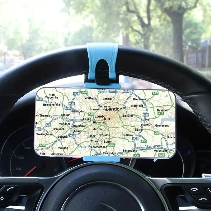 New Universal Car Phone Bracket Car Steering Wheel Car Navigation Rack Telescopic Clip Mobile Phones Car Phone Holder