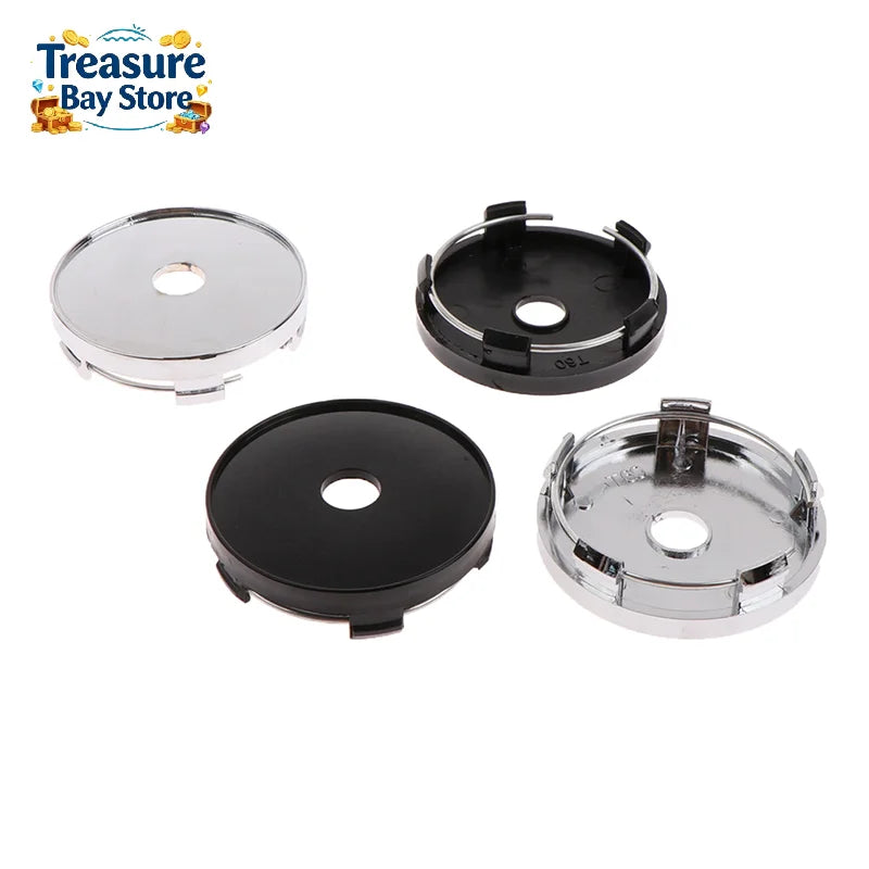 4-Piece Black ABS Plastic 60mm Wheel Center Hubcaps for Cars - image 6
