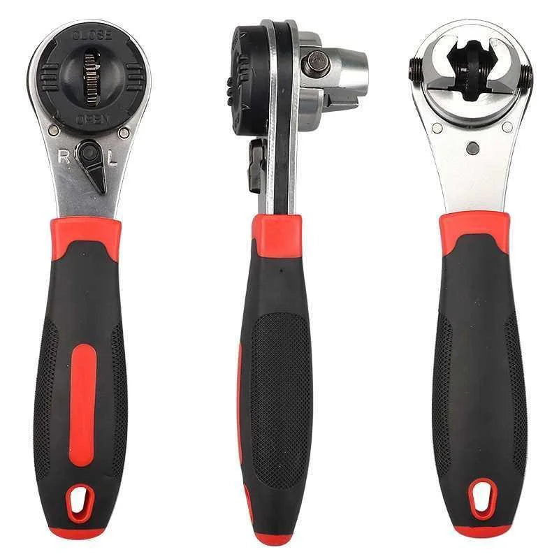 Multifunctional Ratchet Wrench Adjustable 6-22mm Screw Universal Adjustable Ratcheting Wrench Repair Hand Tools