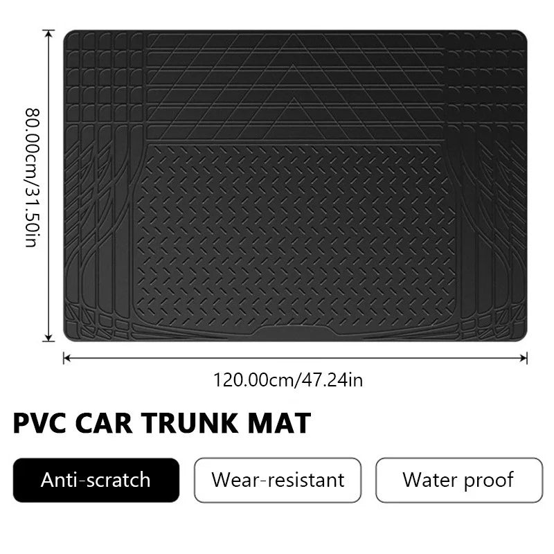 120X80CM Trunk Mat for Car Waterproof PVC Cargo Liner Free-Cutting Anti Scratch Trunk Protection Cover for Suv Sedan