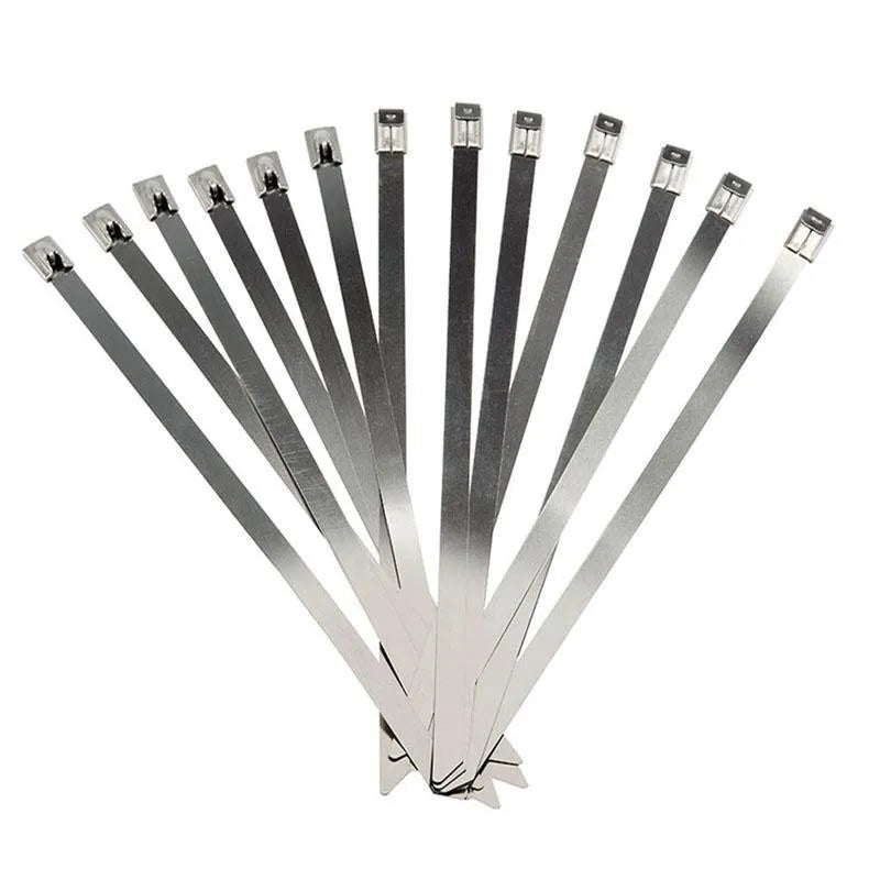 304 Stainless Steel Zip Ties 4.6mm Heavy Duty Self-Locking Cable Ties for Vehicles