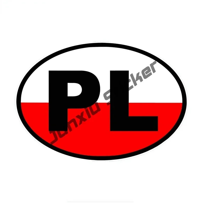 Polish Flag and Heart Vinyl Car Stickers, 13cm Body and Window Decal - view 5