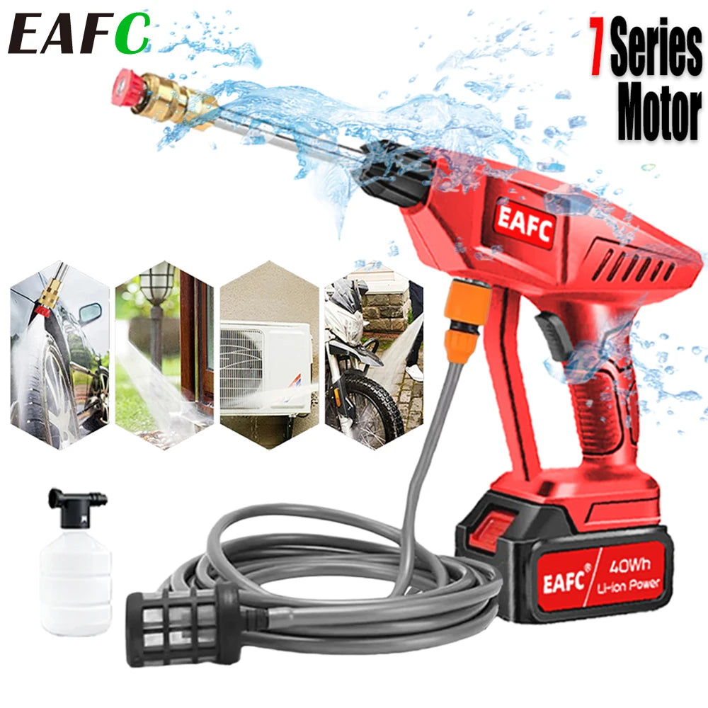 Cordless Pressure Washer 21V Car Washing Gun with Foam Sprayer