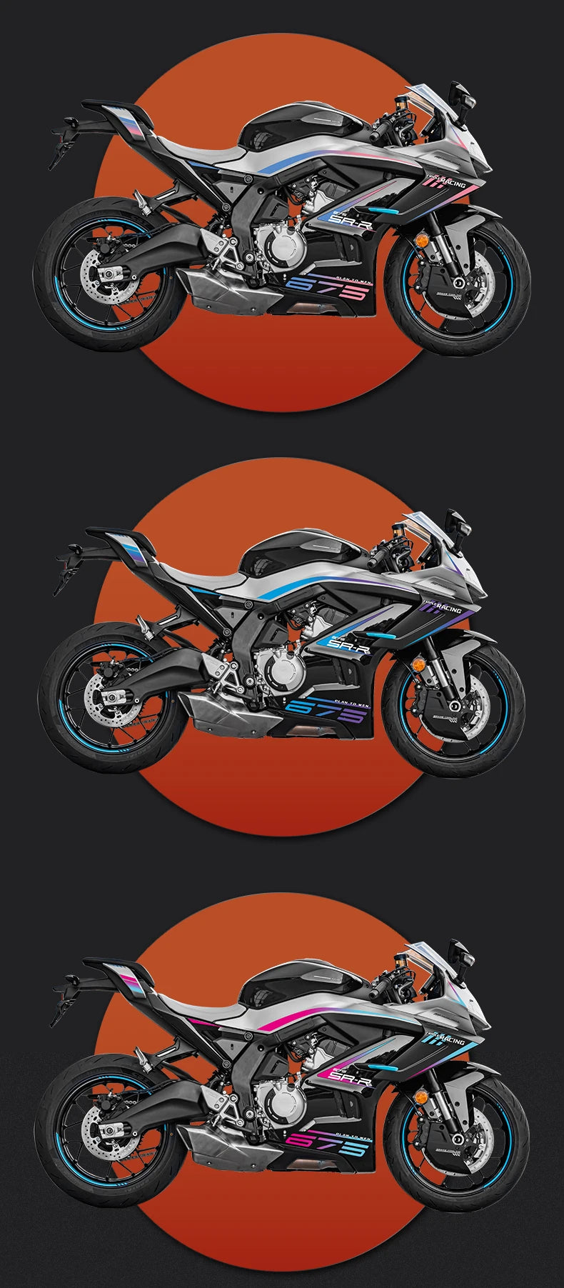 Fairing Sticker Kit for CFMoto 675SR Motorcycles - view 6