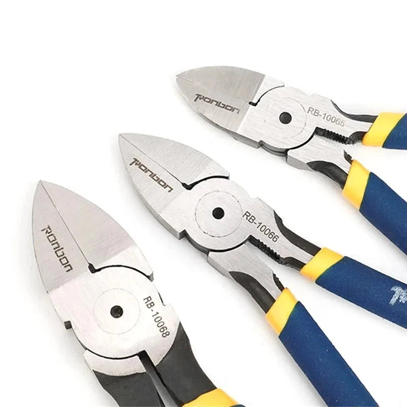 Professional Cutting Pliers Wire Stripping Tool Anti-slip Side Cutter for Cable Cutting & Burr Removal