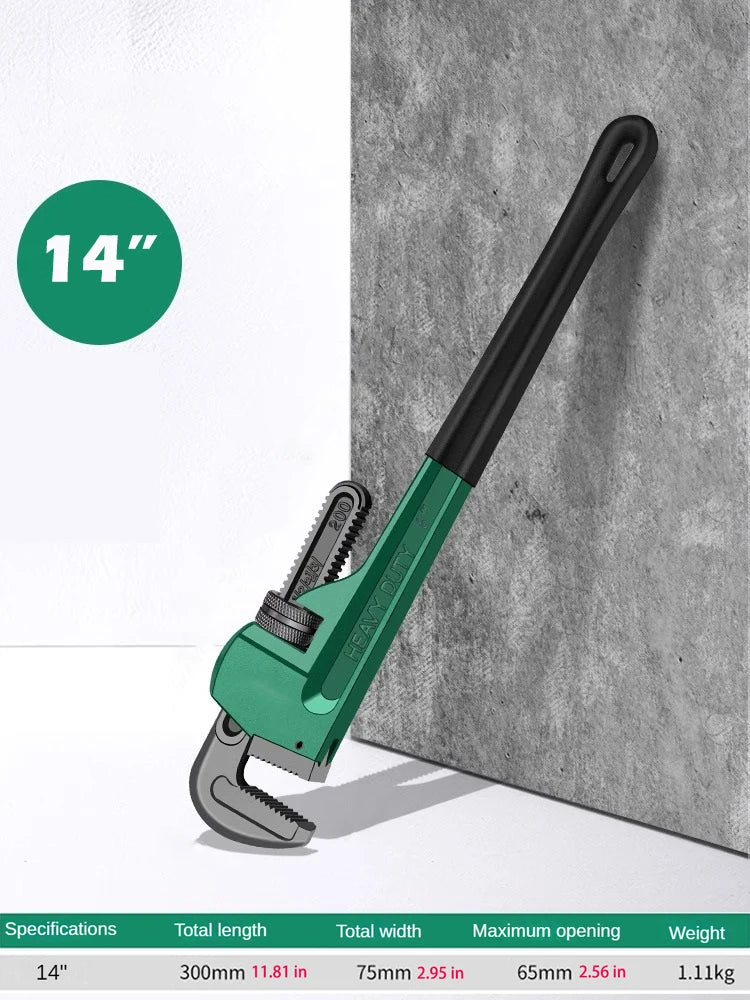 8-18‌″ Heavy Duty Pipe Wrench Adjustable Plumbing Plier Industrial-grade Torque Wrenches Multifunctional Universal Hand Tools