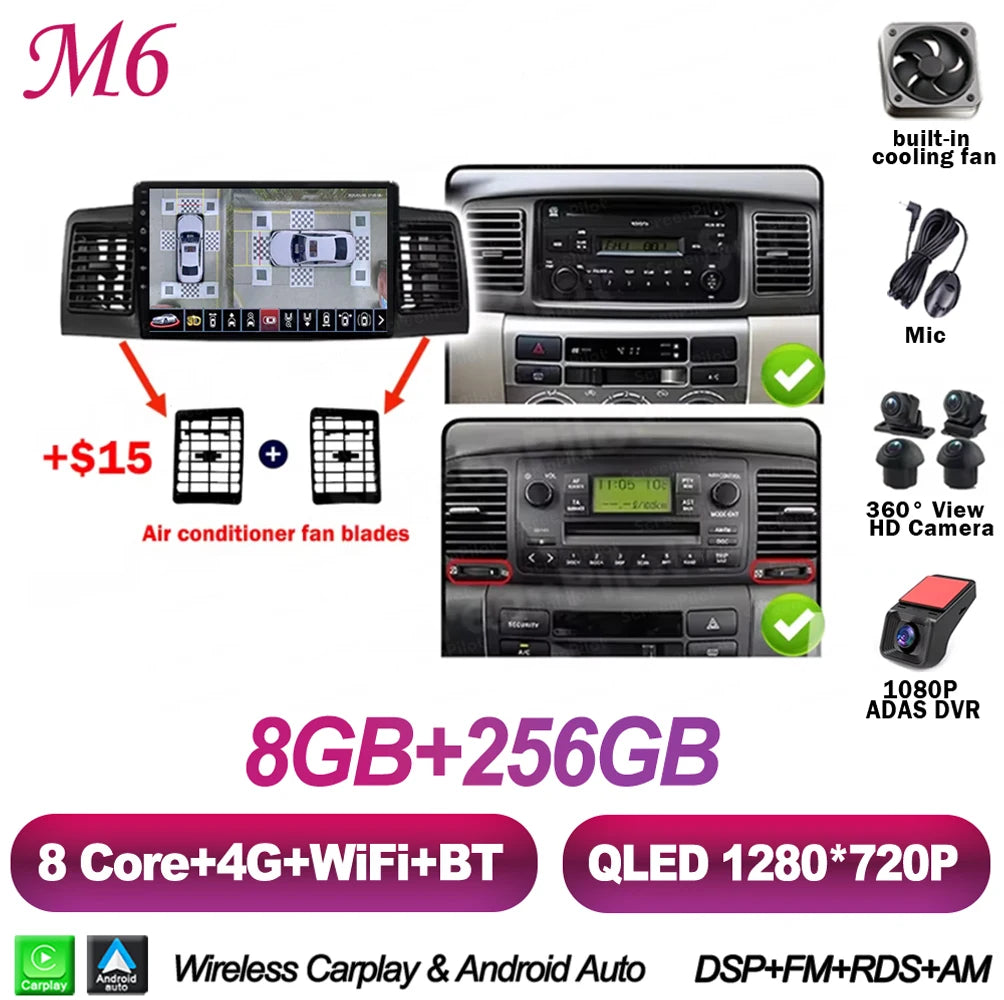 Android Car Multimedia Player for Toyota Corolla 2000-2006 - image 9