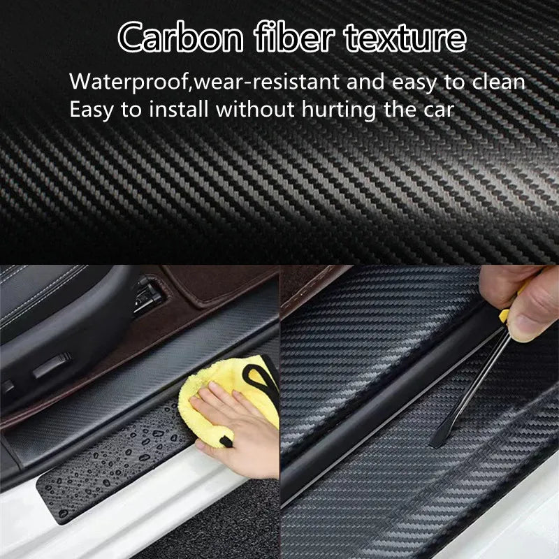 3D Carbon Fiber Car Stickers - Waterproof Scratch Protection Tape - image 2