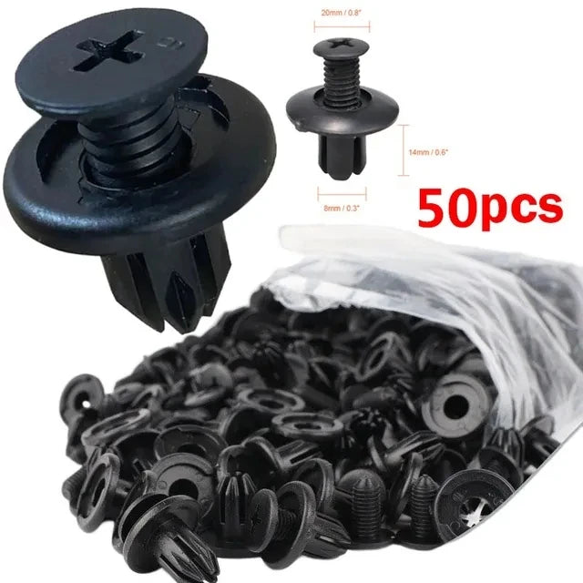 8mm Plastic Push Rivets (100 Pack) for Auto Trim & Bumper Repair - image 9