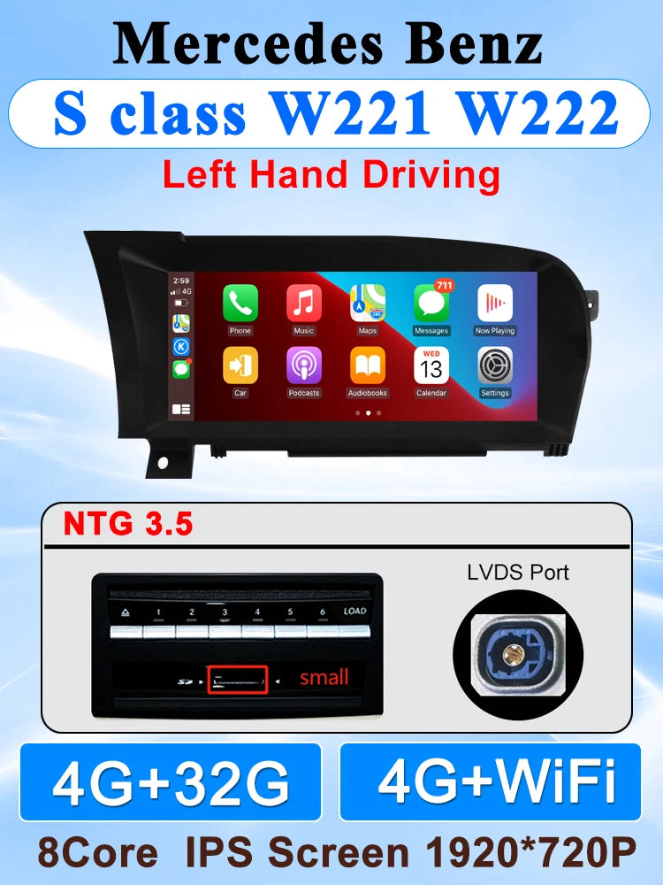 10.25-Inch Wireless Android Auto CarPlay for Mercedes S-Class - image 15