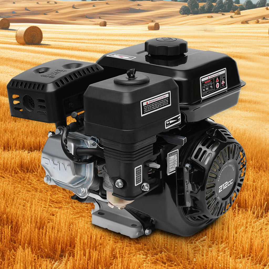 212cc 7.5HP Horizontal Shaft Gas Engine, 20mm Shaft, Pull Start
