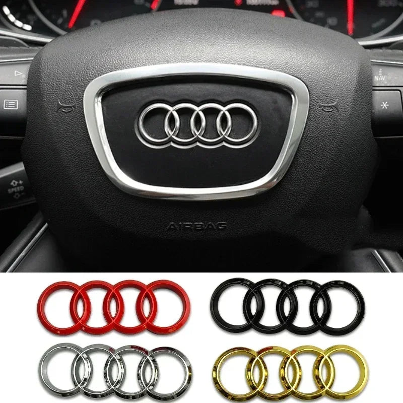 Steering Wheel Center Ring Sticker for A3 A4 A6 A7 A8 Q7 Q8 TT