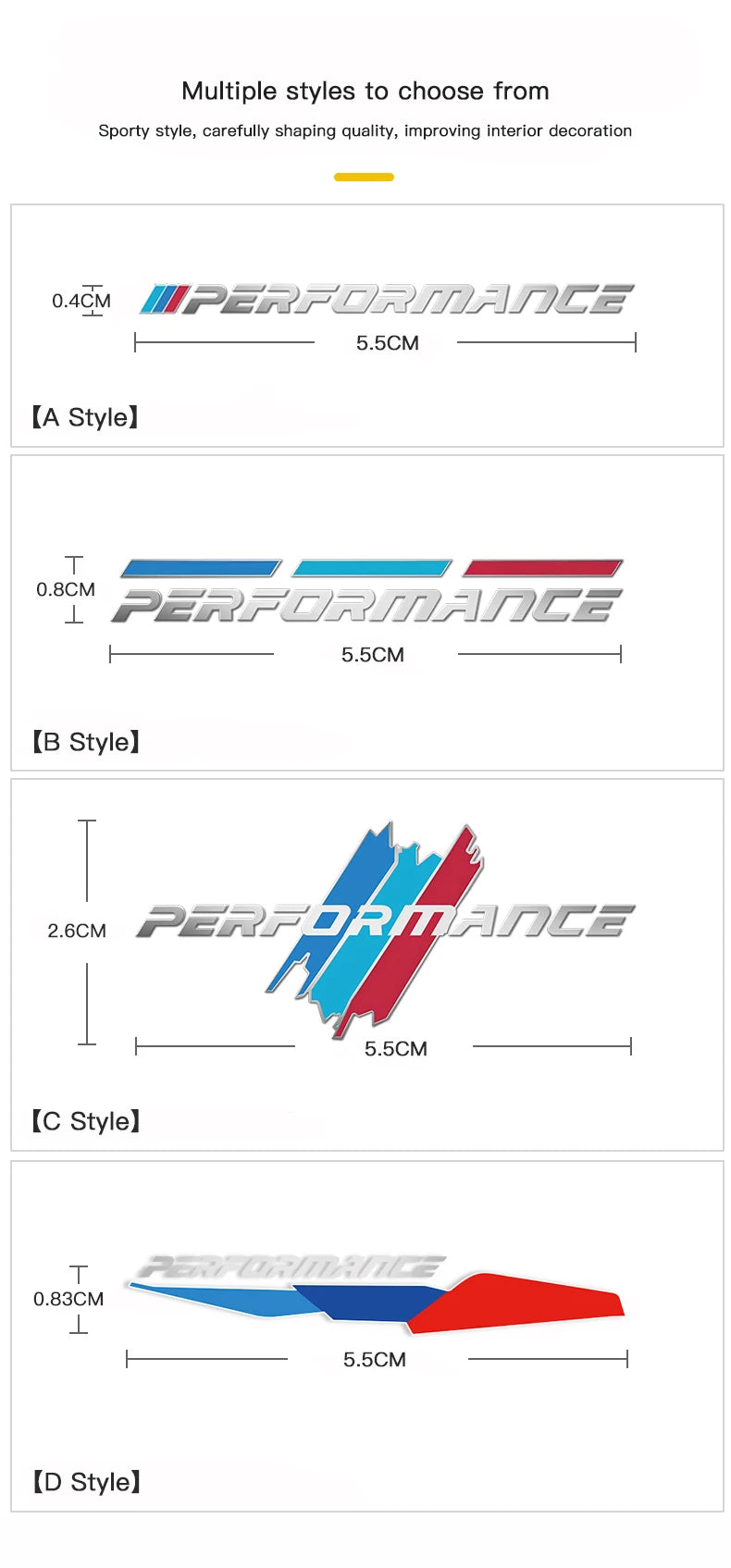 Tri-Color Stripe Metal Interior Sticker Set for BMW G30 G01 G05