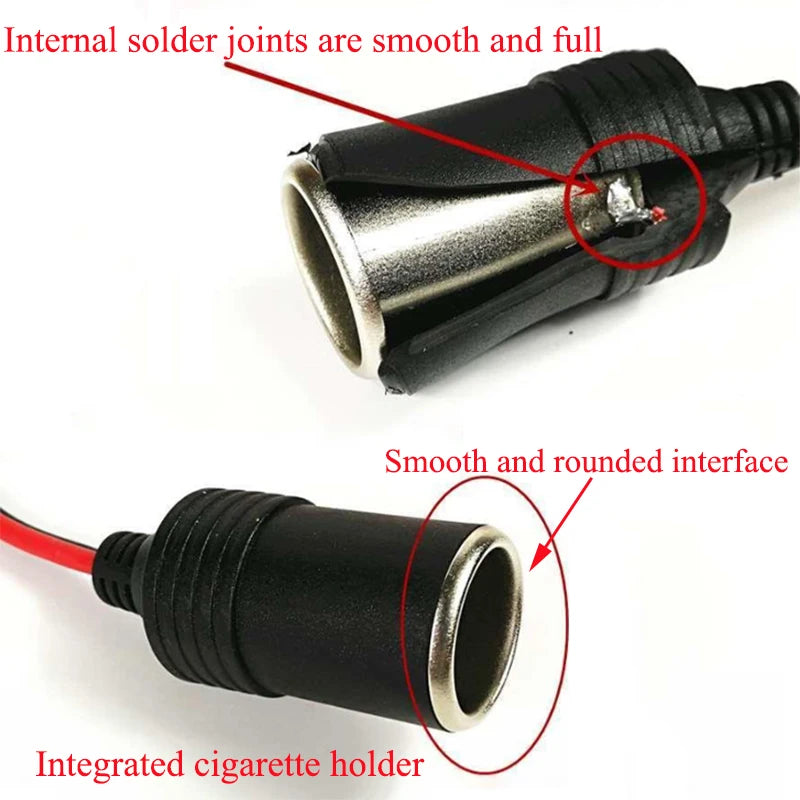 12V Battery Clamp to Cigarette Lighter Socket Adapter, 0.35-5m