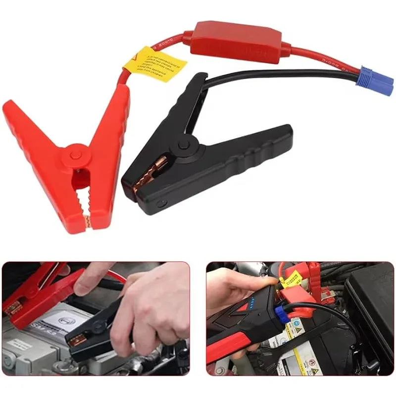 Jump Starter Cable with Clamps & Reverse-Charge Protection