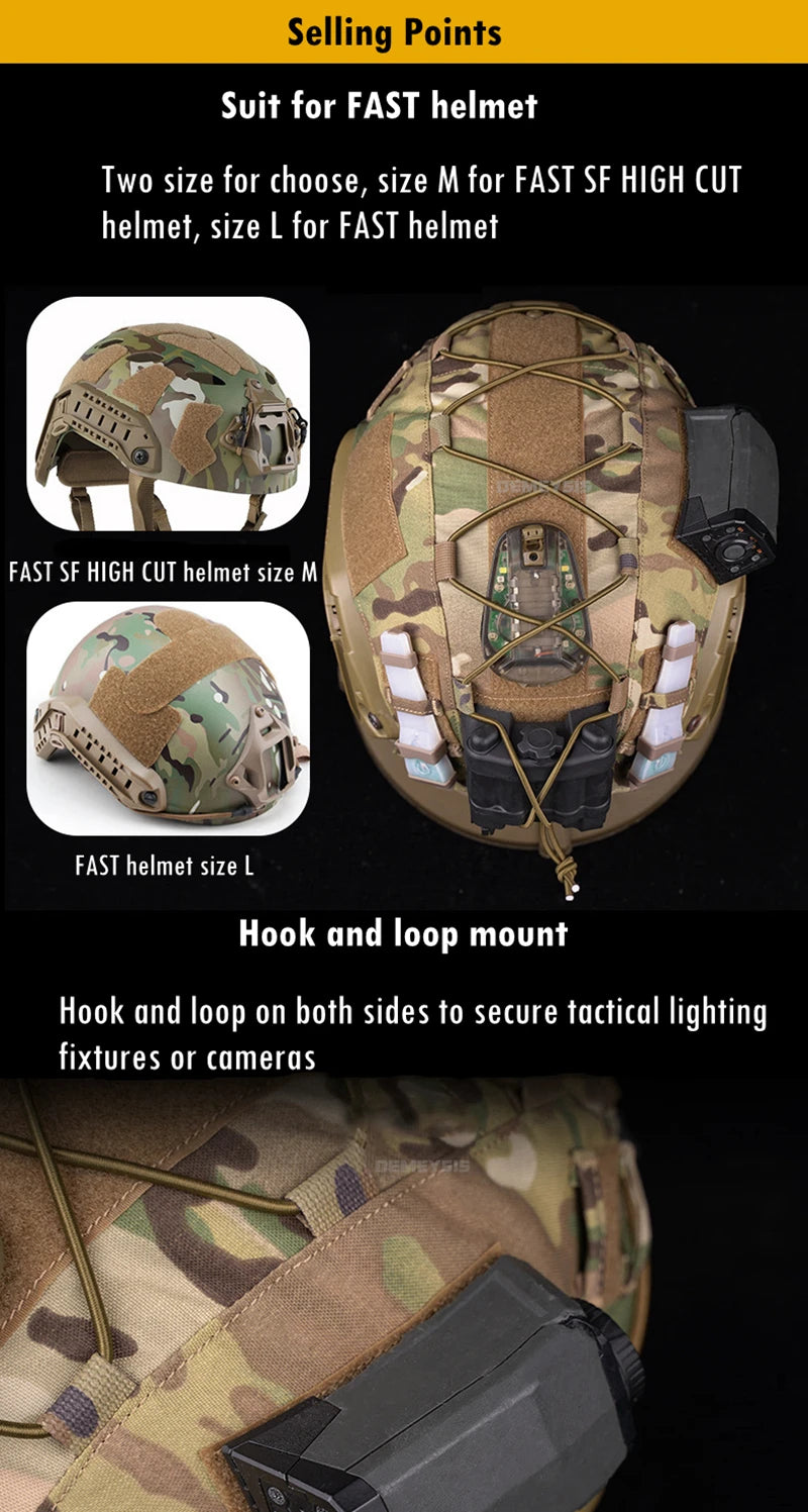 Camouflage Helmet Cover for FAST Tactical Helmets - image 12