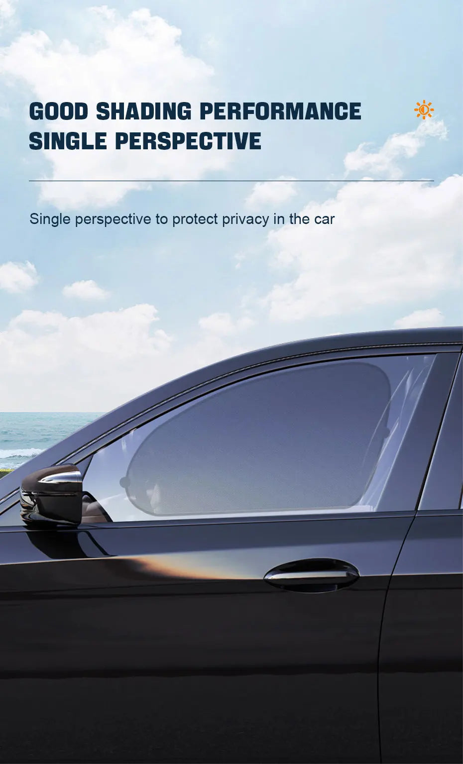 Suction Cup Side Window Sun Shade Curtains, Set of 2