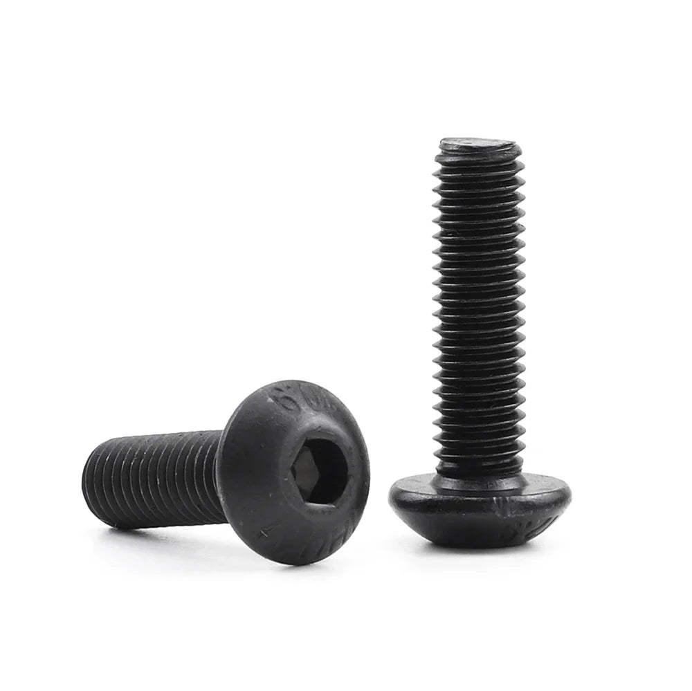 JUIDINTO 1-50pcs Allen Round Screw Bolt 12.9 Grade M2 M2.5 M3 M4 M5  M6 M8 M10 Hex Hexagon Socket Button Head Screw for MTB