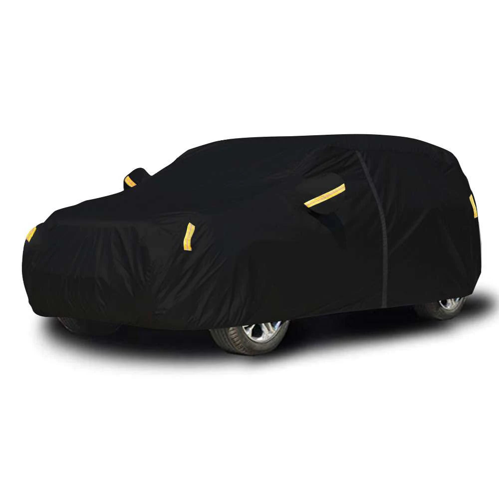 SUV Car Cover with Driver Door Zipper and Wheel Straps