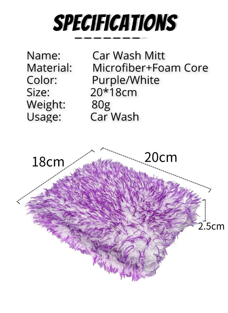 Microfiber Car Wash Pad with Side Opening, 7 x 8 Inch