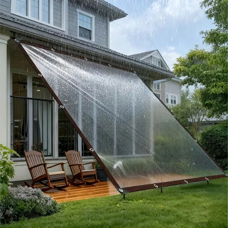 Clear Waterproof Poly Tarp with Rustproof Grommets, 2x4m