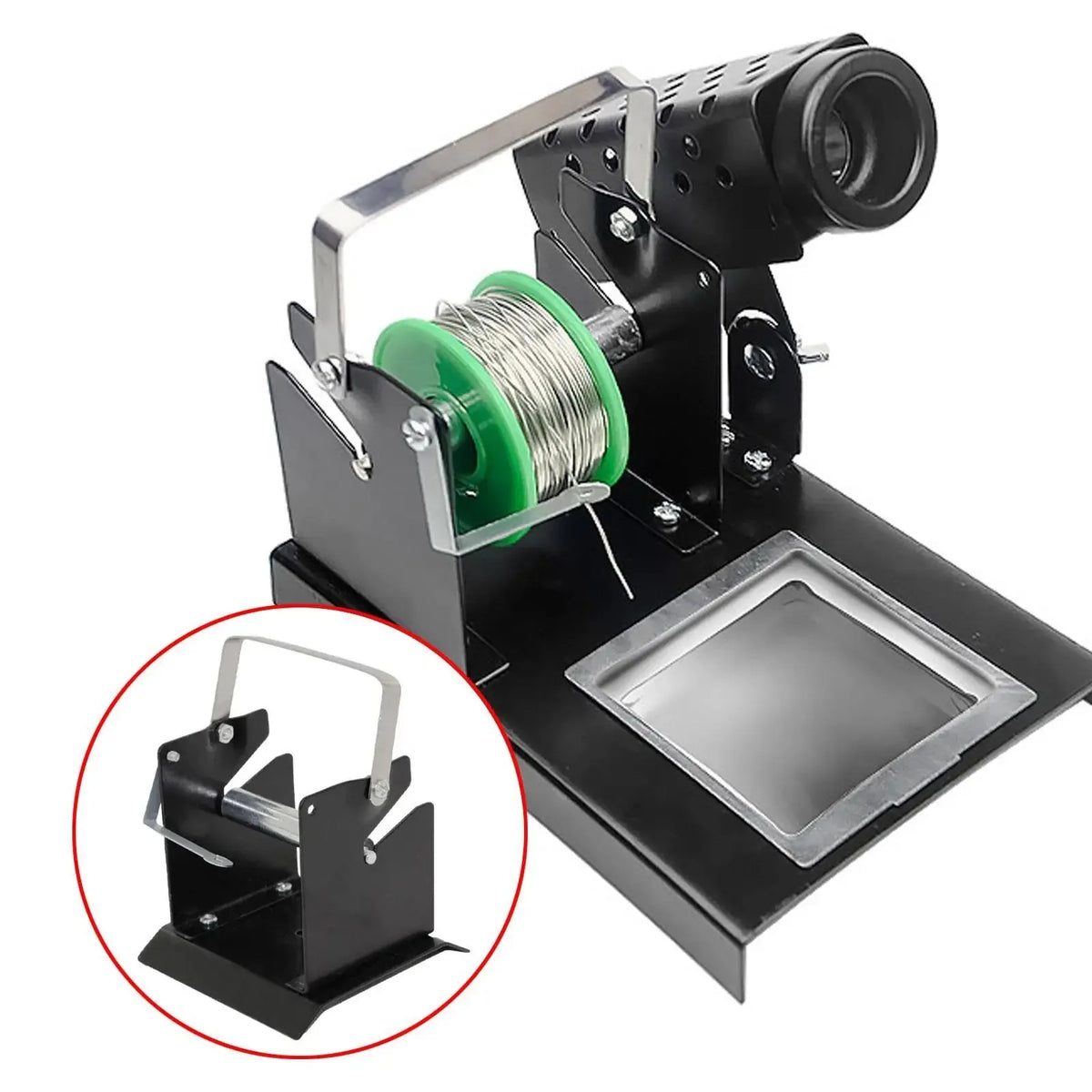 Compact Solder Wire Spool Dispenser Holder, Adjustable Metal Reel Stand For Workbench, Welding Wire Organizer Tool
