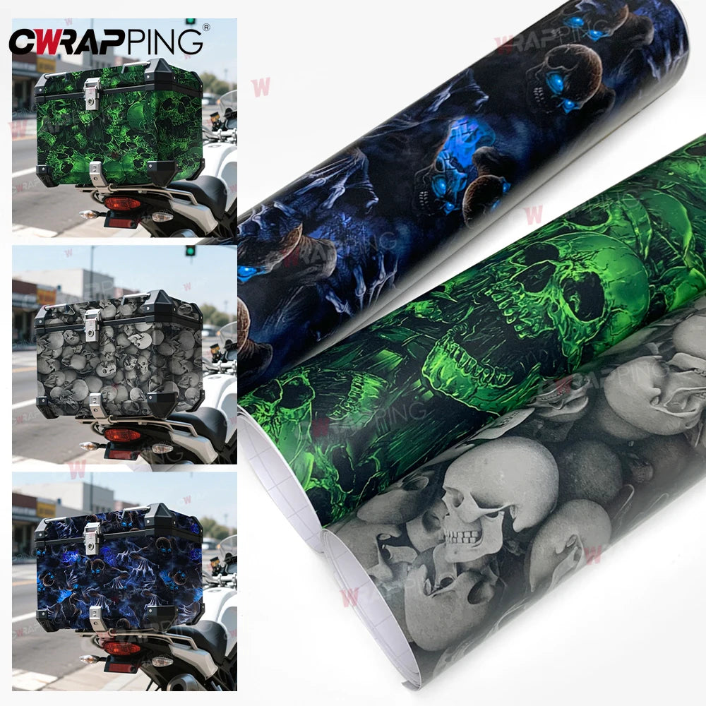 Skull Camo Car Wrap Vinyl Film - Self-Adhesive Sticker for Vehicle - image 6