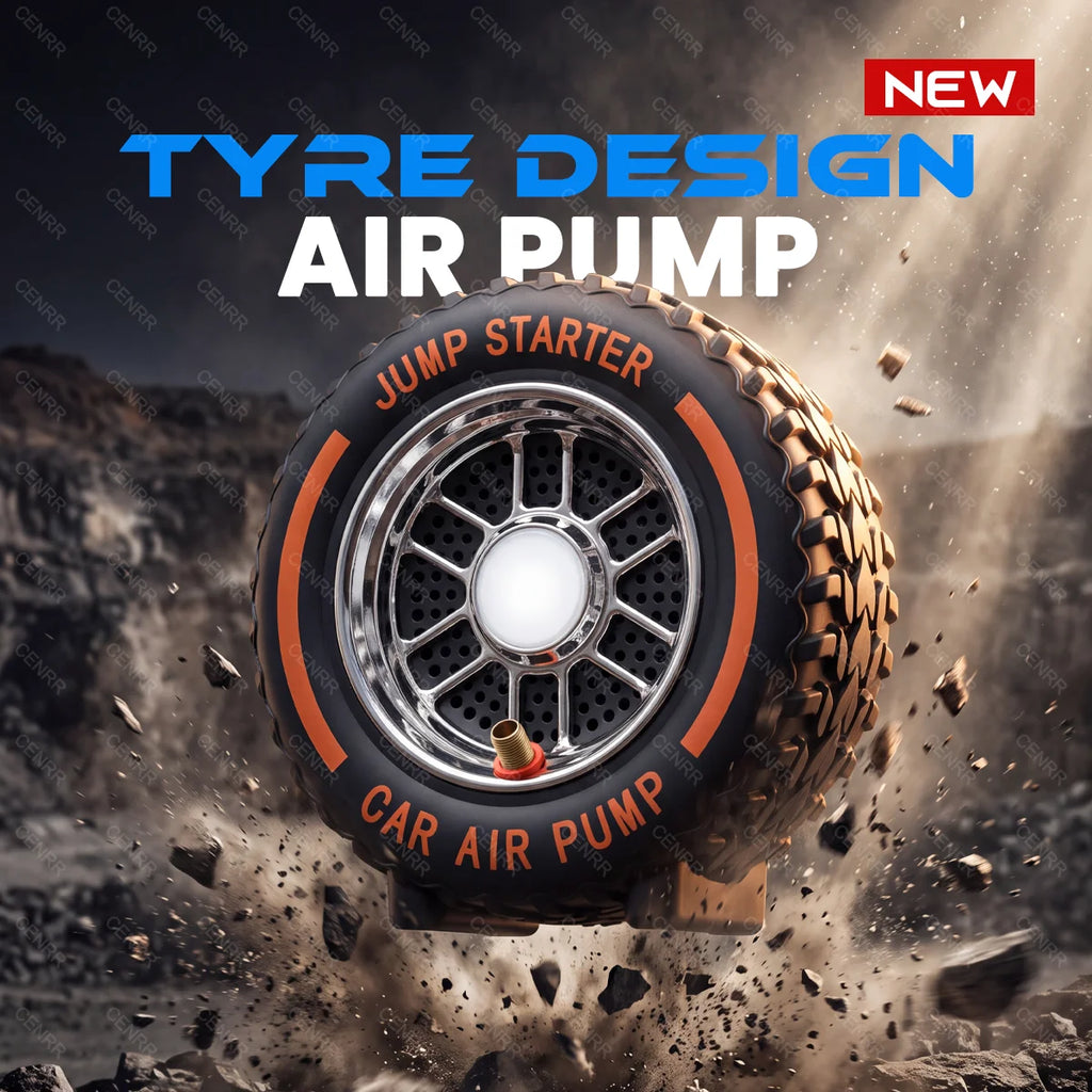 Tyre Design Car Tire Inflator Portable Air Pump Electric Air Pressure Injector Wireless Air Compressor Powerful Tyre Inflator