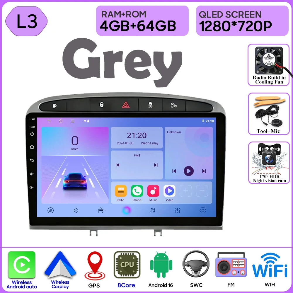 9" Android Car Radio for Peugeot 408/308 with Wireless CarPlay - image 11