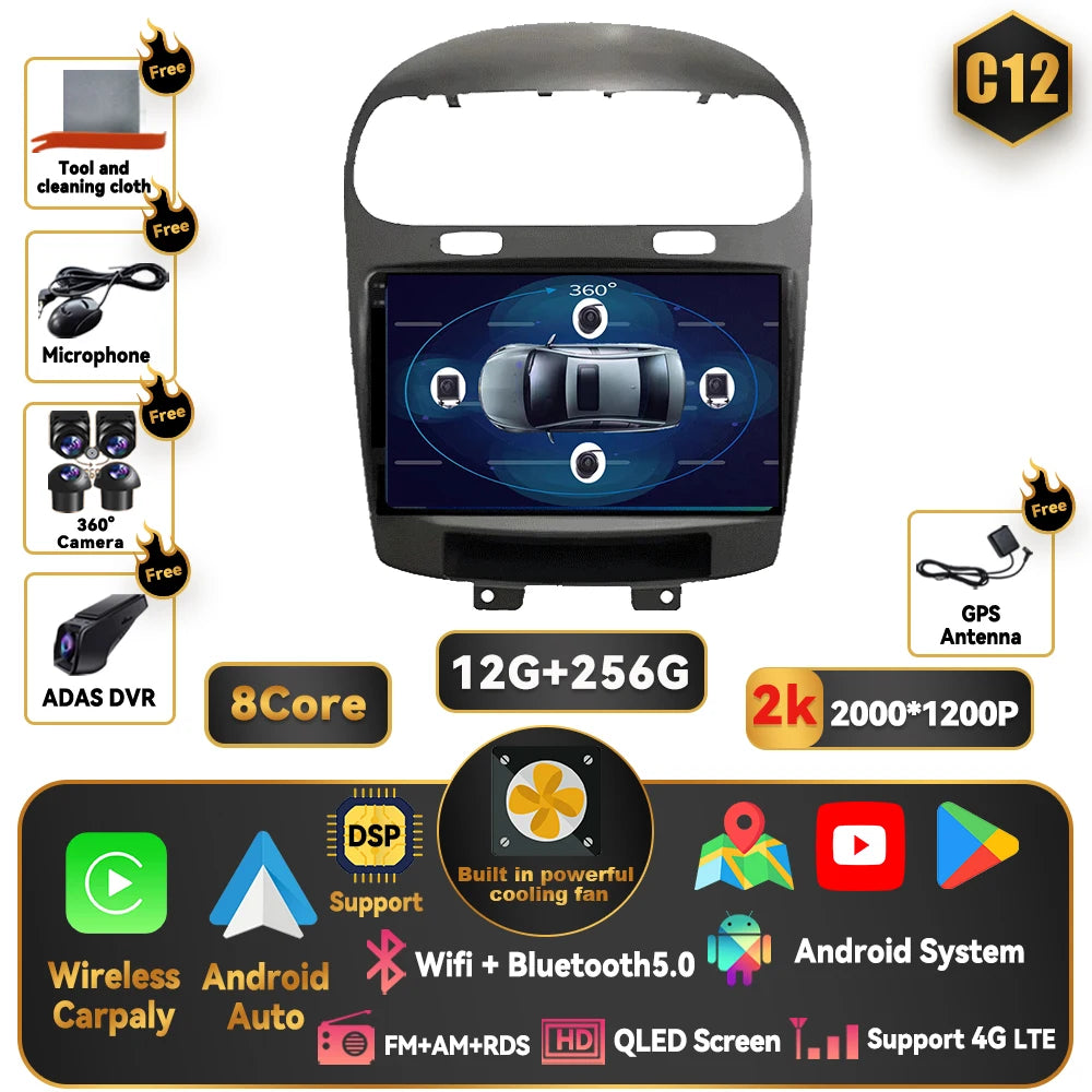 Dodge Journey 2011-2020 9 Inch QLED Android Multimedia Player - image 11